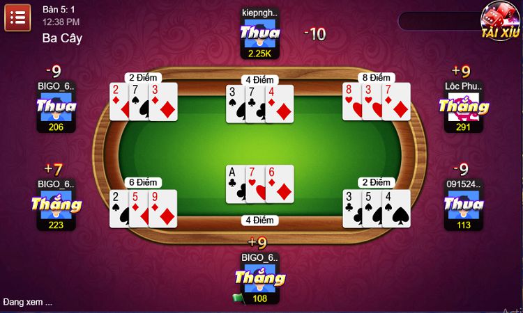Tính điểm thắng thua trong xì tố 7 cây